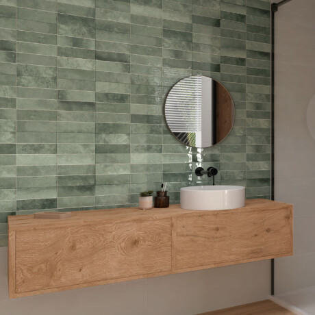 CERAMICA PARA PARED 31.6X60 VERDE BRILLO PRECORTE PRISSMACER GAMAS DE VERDE