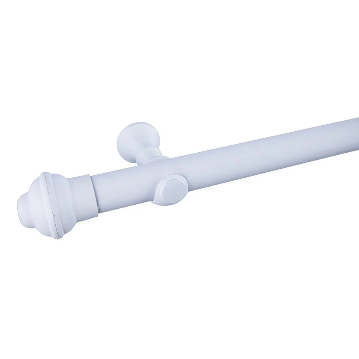 Barrote Cortina Palo Metal 3,00m 28mm + 2 soporte Blanco Mate - BLANCO MATE 