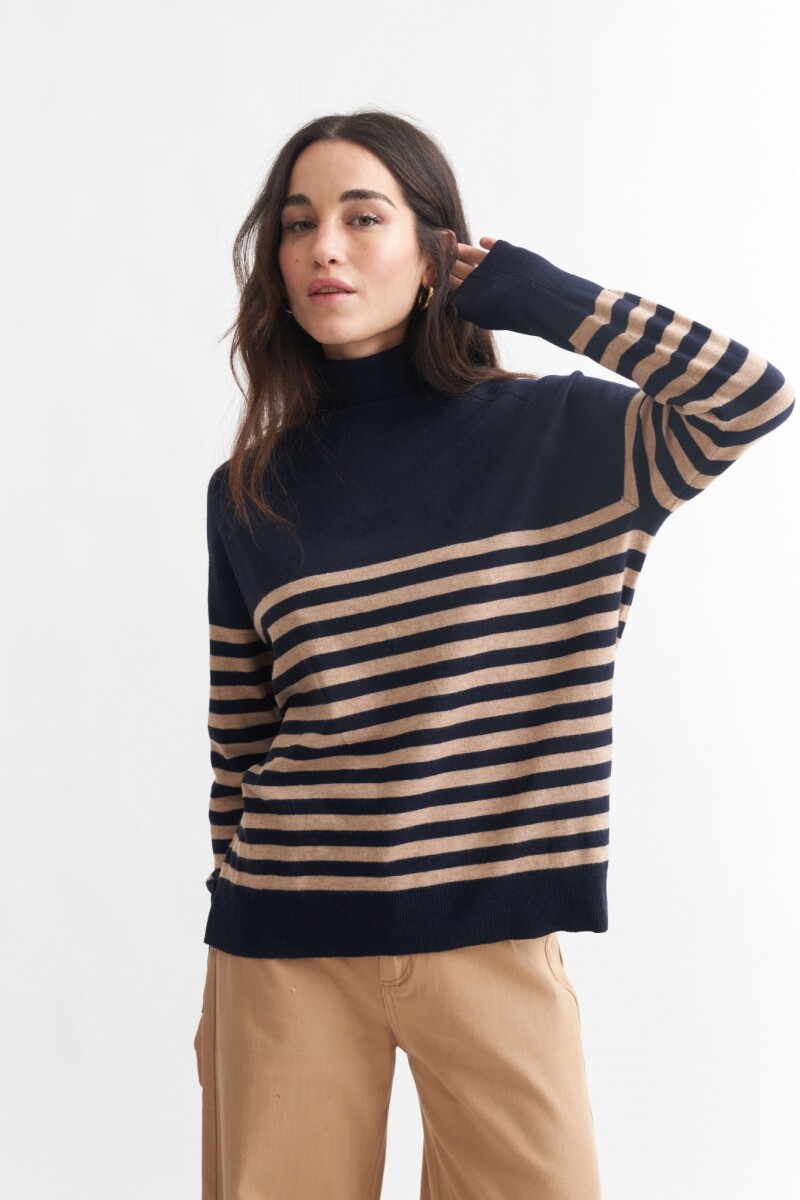 Sweater cuello rompeviento AZUL MARINO
