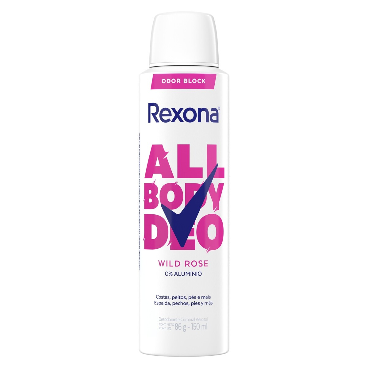 Desodorante Aerosol Rexona All Body Wild Rose 150 Ml. 