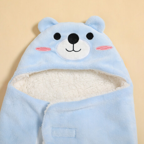 Manta Envolvente Bebé Oso Azul