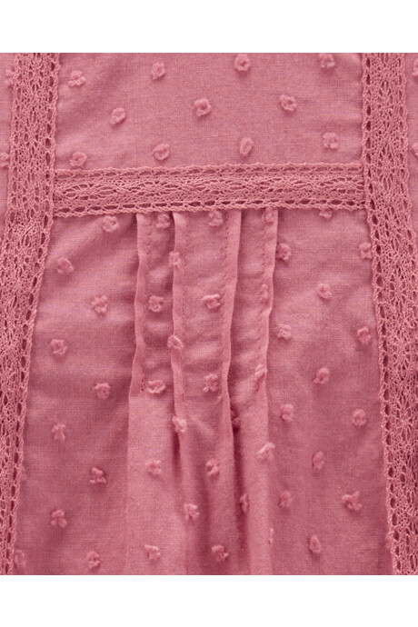 Vestido de algodón, con crochet y puntitos Sin color