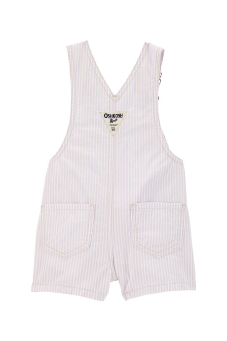 Enterito corto de algodón, diseño a rayas, con bordado floral Enterito corto de algodón, diseño a rayas, con bordado floral