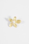 Prendedor flor con perla dorado