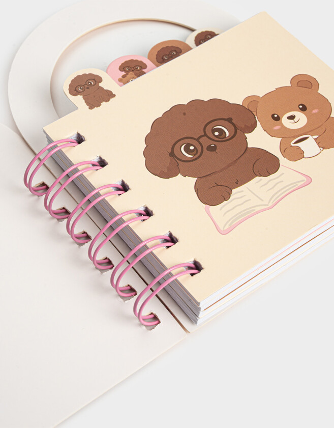 Anotadores Cuadernos y Memos Mini Cuaderno Con Señaladores - Amarillo Claro