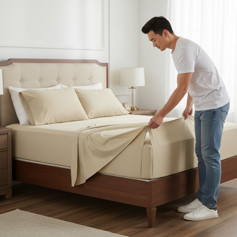 JGO SABANA BEIGE TWIN 120X200+30CM 3PZAS Unica