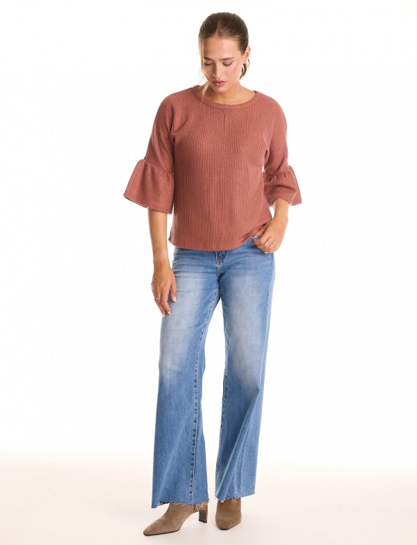 Buzo Manga Amplia TOSTADO