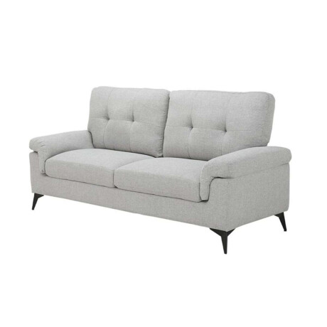 Sillon 2 Cuerpos Tela y Madera Natural Living Lamona Gris Claro
