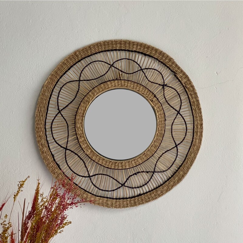 ESPEJO REDONDO EN SEAGRASS GXMS08 ESPEJO REDONDO EN SEAGRASS GXMS08