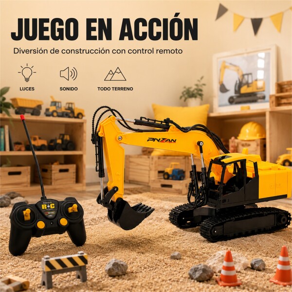Excavadora a Control Remoto con Luz y Sonido 36 cm AMARILLO