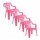 Set X4 Sillas Infantiles Apoya Brazos 40kg Protección UV Rosa