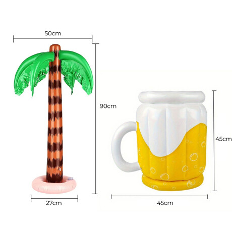Set X3 Flotador Piscina Palmera Cerveza Heladerita Set X3 Flotador Piscina Palmera Cerveza Heladerita