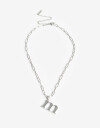 Cadena Corta con Dije Letras Collar De Acero Con Inicial M - Plateado