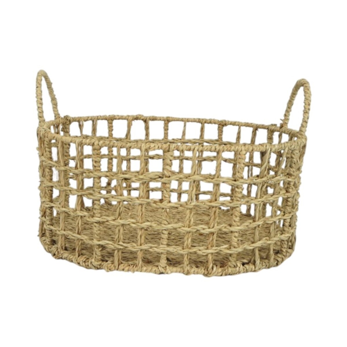 CESTO OVAL C/ASAS 31x25xH14/20CM SEAGRASS NATURAL 
