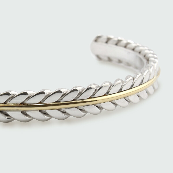 Pulsera de hombre Cesar de plata 925 y oro 18k Pulsera de hombre Cesar de plata 925 y oro 18k