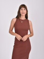 VESTIDO OLBA MARRON OSCURO
