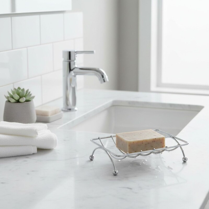 JABONERA METAL PLATA 12.4X8.5CM Unica