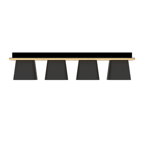 Lámpara de techo acero negro y madera 4xE27 RUSCIO EG3481X