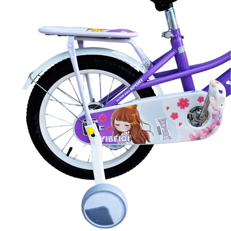 Bicicleta Paseo R16 Infantil Niña C/ Canasto y Accesorios Violeta