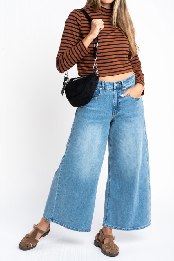 Polera Alogodón Elastano Rayada Camel