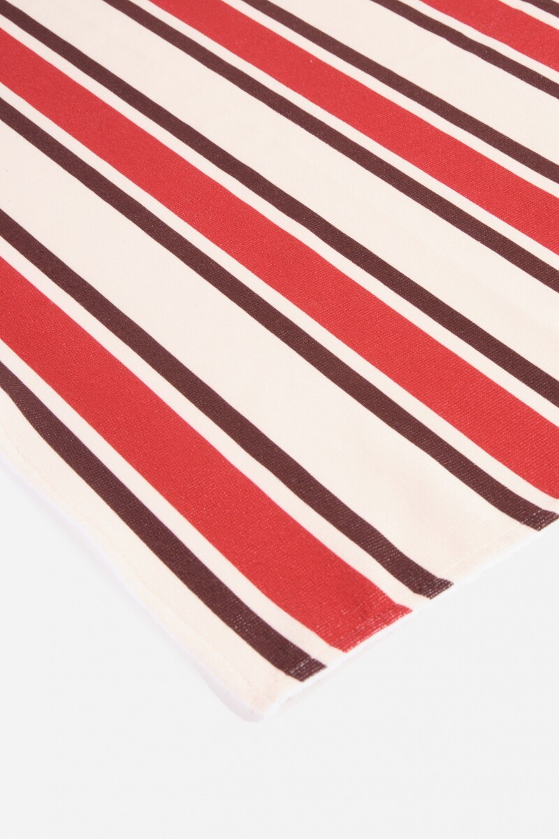 Toallón rayado The Beach Club rojo