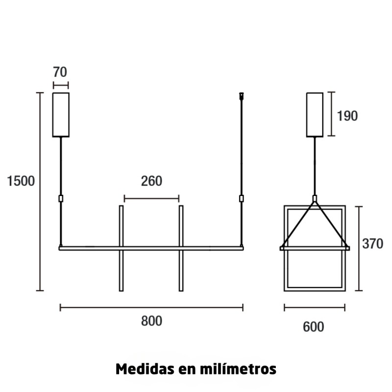 COLGANTE LED MIRIAN 50W 3000K 80X30CM DORADO COLGANTE LED MIRIAN 50W 3000K 80X30CM DORADO