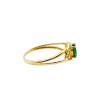 Anillo Halo-Oro Bajo-Piedra Esmeralda y Zirconia-AN8148 conpiedra