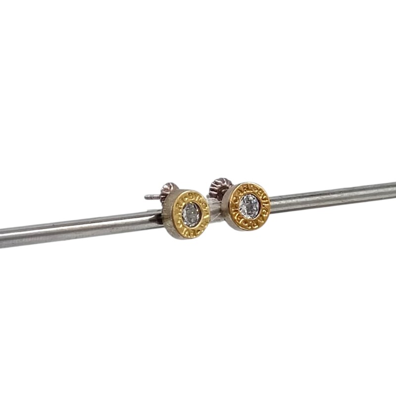 Caravanas bulgari - plata 925 con doublé en oro - zirconia - CA8458 conpiedra