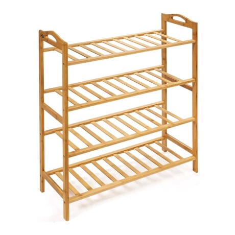 Zapatera Rack Organizador Multifunción de Bamboo 4 Estantes Marrón Claro