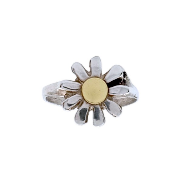 Anillo Flor-Plata y Oro-Sin Piedra-AN5035 sinpiedra