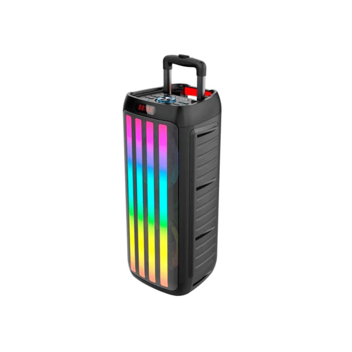 Parlante portatil bluetooth GY-5053 luces con micrófono y ruedas 