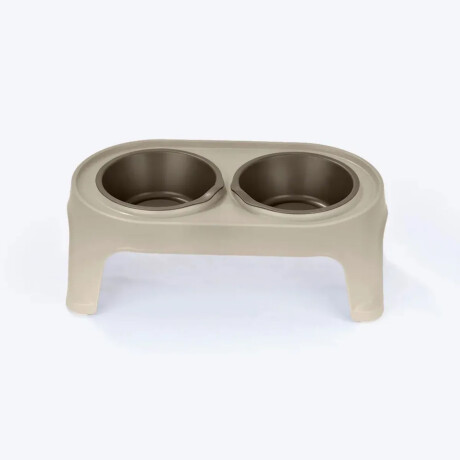 Comedero y Bebedero Elevado para Mascotas Pequeñas Rimax Beige