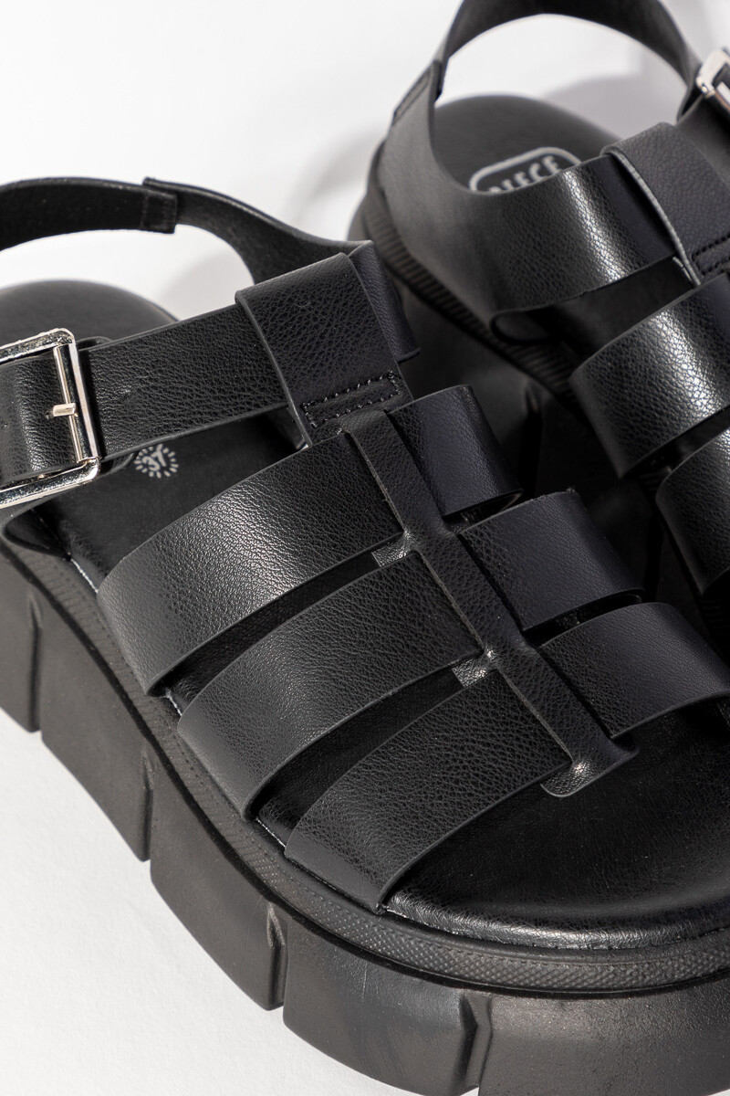 SANDALIA GROMMET Negro