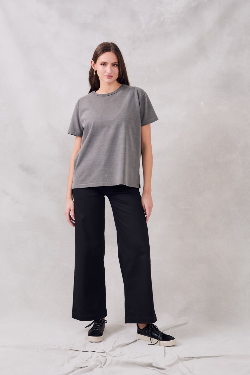 Remeron Oversize Algodon Lavado Gris Oscuro