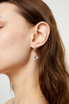 PENDIENTES DE ARO EN ALEACIÓN DE METALES BAÑADOS EN PLATA CON DETALLE DE OJO CON CRISTAL FACETADO AZUL Pendiente