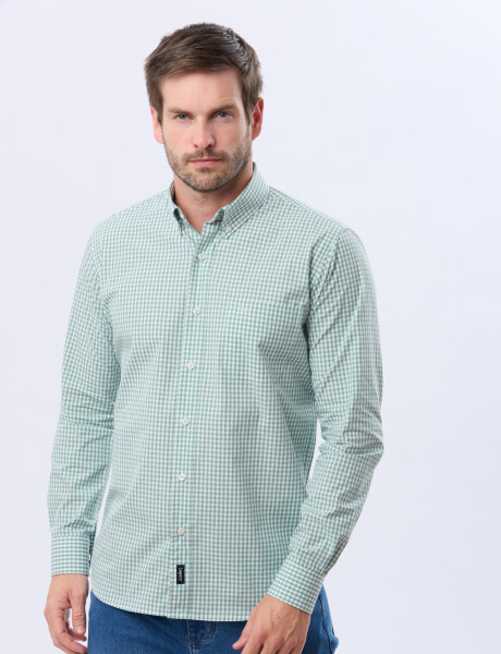 CAMISA CUADROS MANGA LARGA Verde