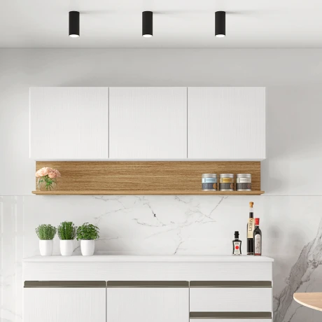 Modulo Aereo Para Cocina Tres Puertas De 150 cms. FREIJO Y BLANCO