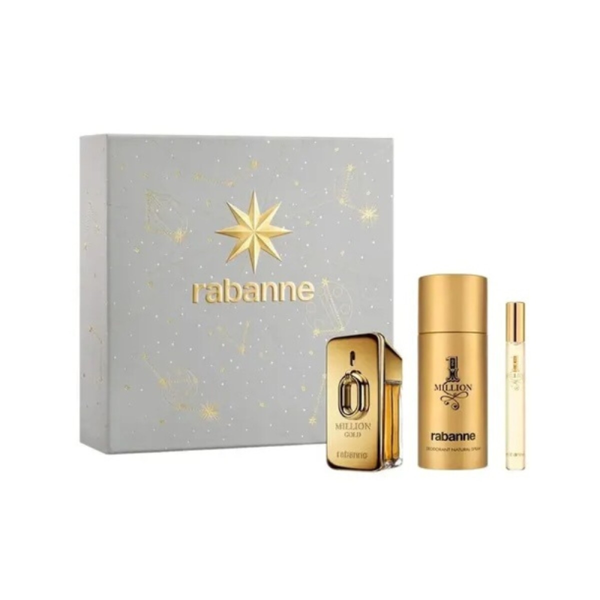 Cofre Rabanne Million Gold edp intense 50ml + Deo 150ml + 10ml 