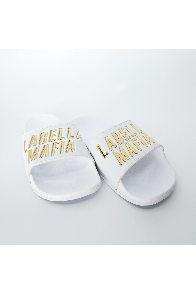 CHINELAS FUTURA BLANCA & DORADO 