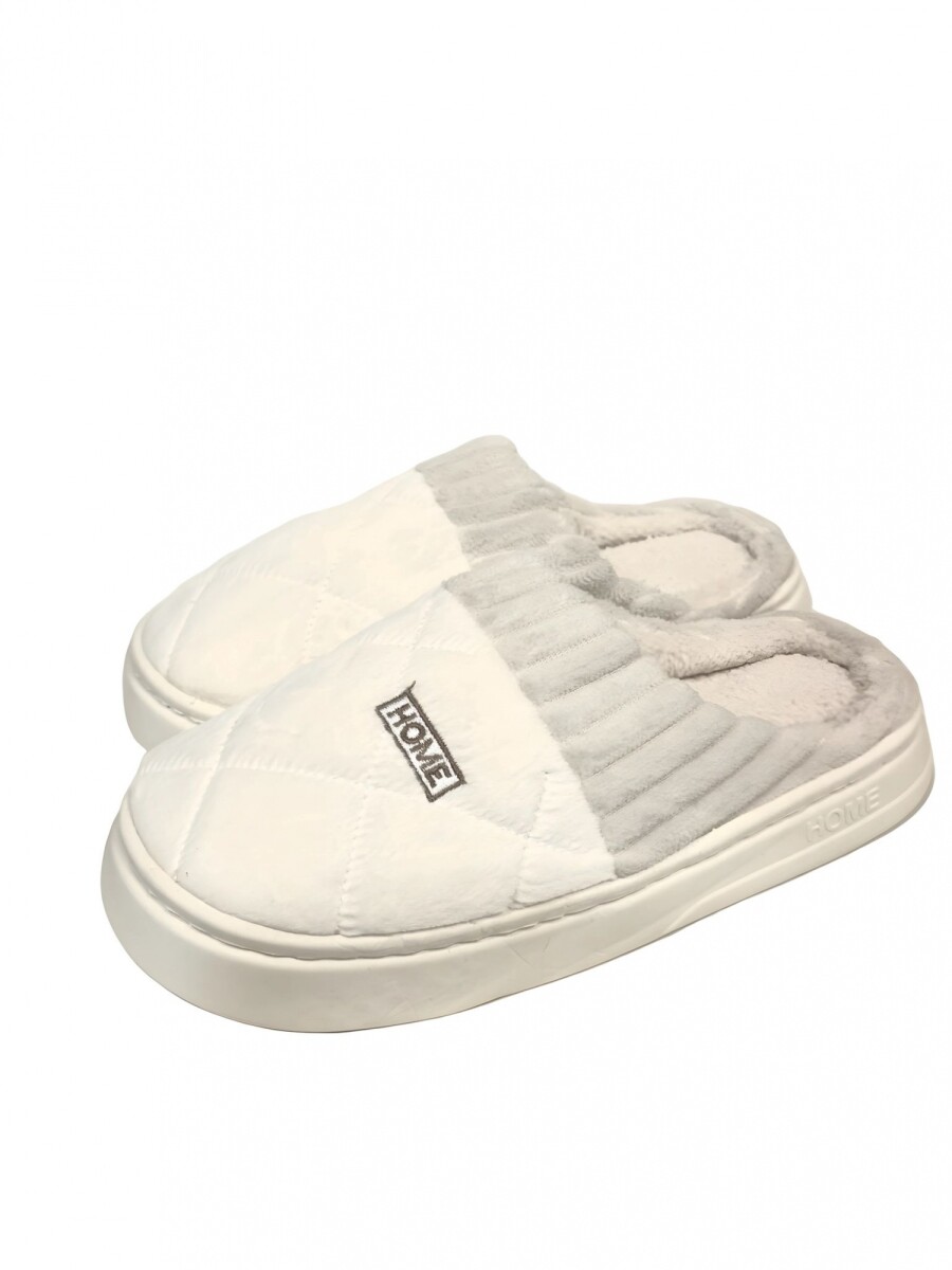 Pantufla de Felpa Super Abrigadas Antideslizante Unisex - Crema 