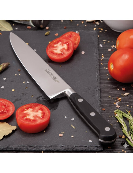 CUCHILLO CHEF 20CM CAJA PVC MANGO NEGRO FORGE 3CLAVELES CUCHILLO CHEF 20CM CAJA PVC MANGO NEGRO FORGE 3CLAVELES
