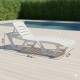 Set x2 reposera sole para jardin con posiciones BLANCO