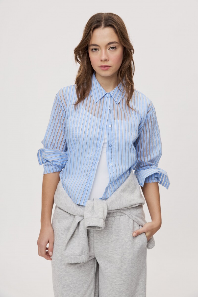 CAMISA ROSAURA STRIPES Celeste
