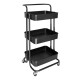 Organizador Estanteria Pvc 3 Niveles Baño Cocina Negro