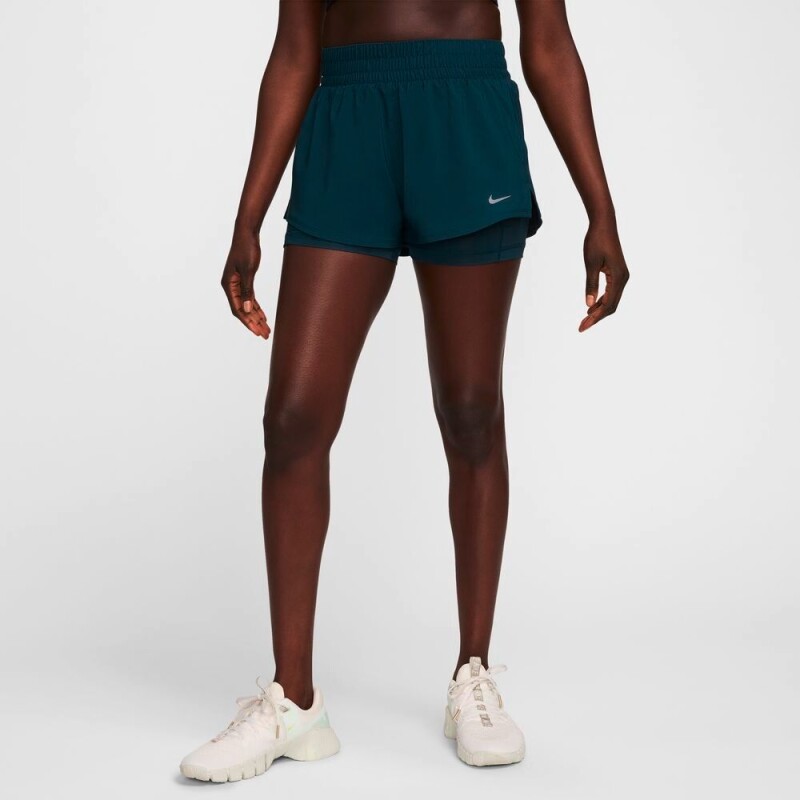 Pantalón Corto Nike One Dri-Fit Mr 3In 2N1 de Mujer Azul