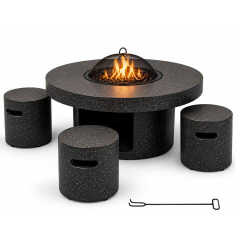 Brasero Fogón Quemador Con 4 Asientos Fire King Dw637 BRASERO FIRE KING C/SILLAS DW637