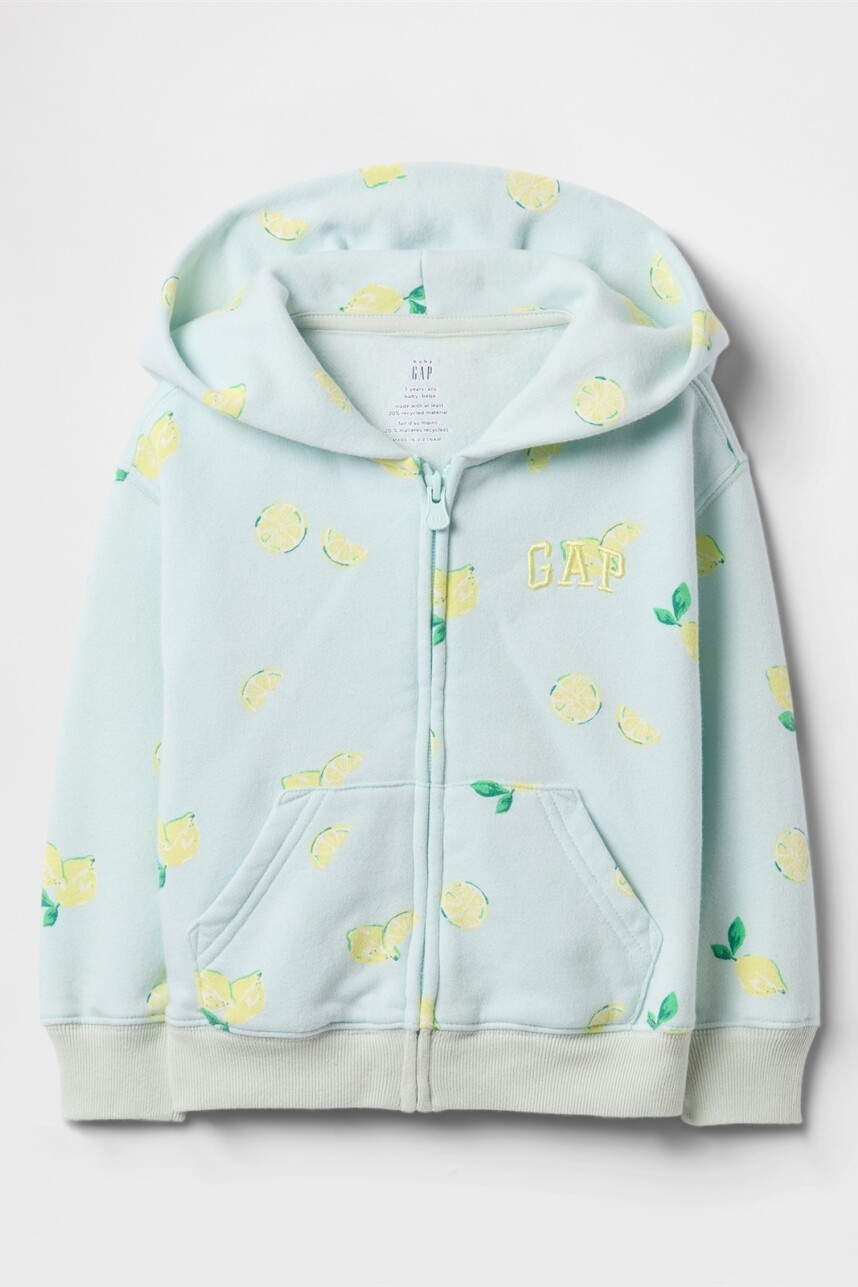 Buzo Canguro Con Cierre Logo Gap Toddler Niña Azul