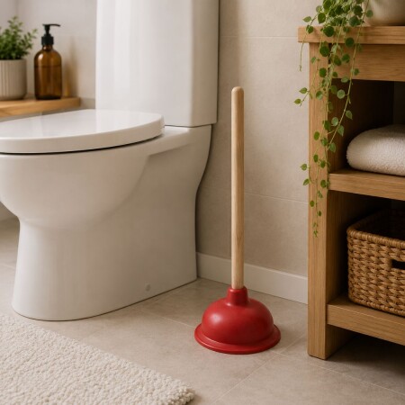 Sopapa con Cabo de Madera para Baño 13cm Sopapa con Cabo de Madera para Baño 13cm
