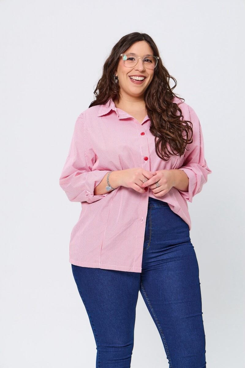 Camisa Camilu - Roja rayas 