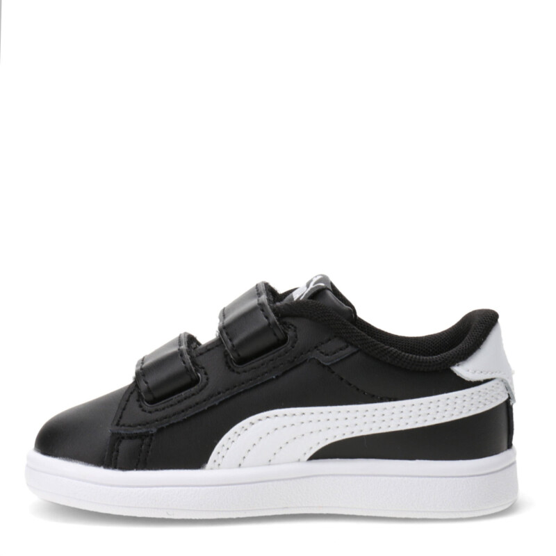 Championes Infantiles Puma Smash 3.0 Leather V Negro - Blanco